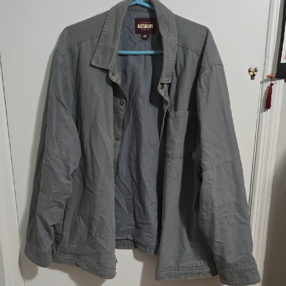 Gray Lightweight Shirt Jacket with Relaxed Fit